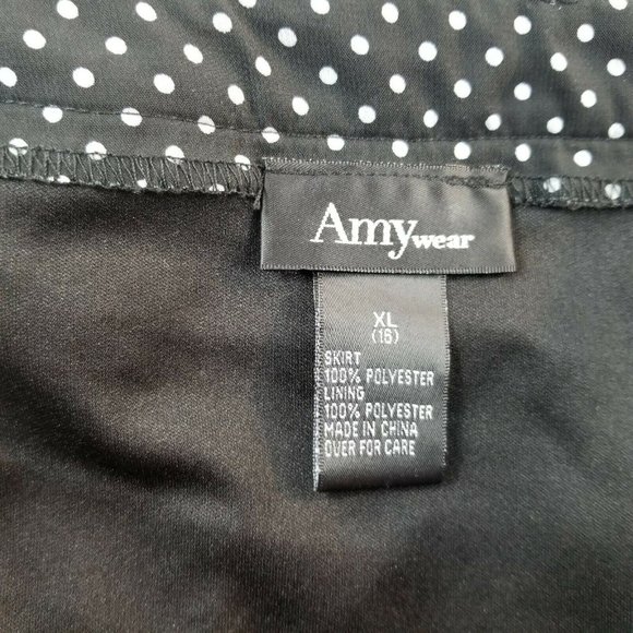 Amy Wear Girls Black & White Pleated Polka dot Swing Sheer Skirt Size 16 w/slip - Picture 5 of 8